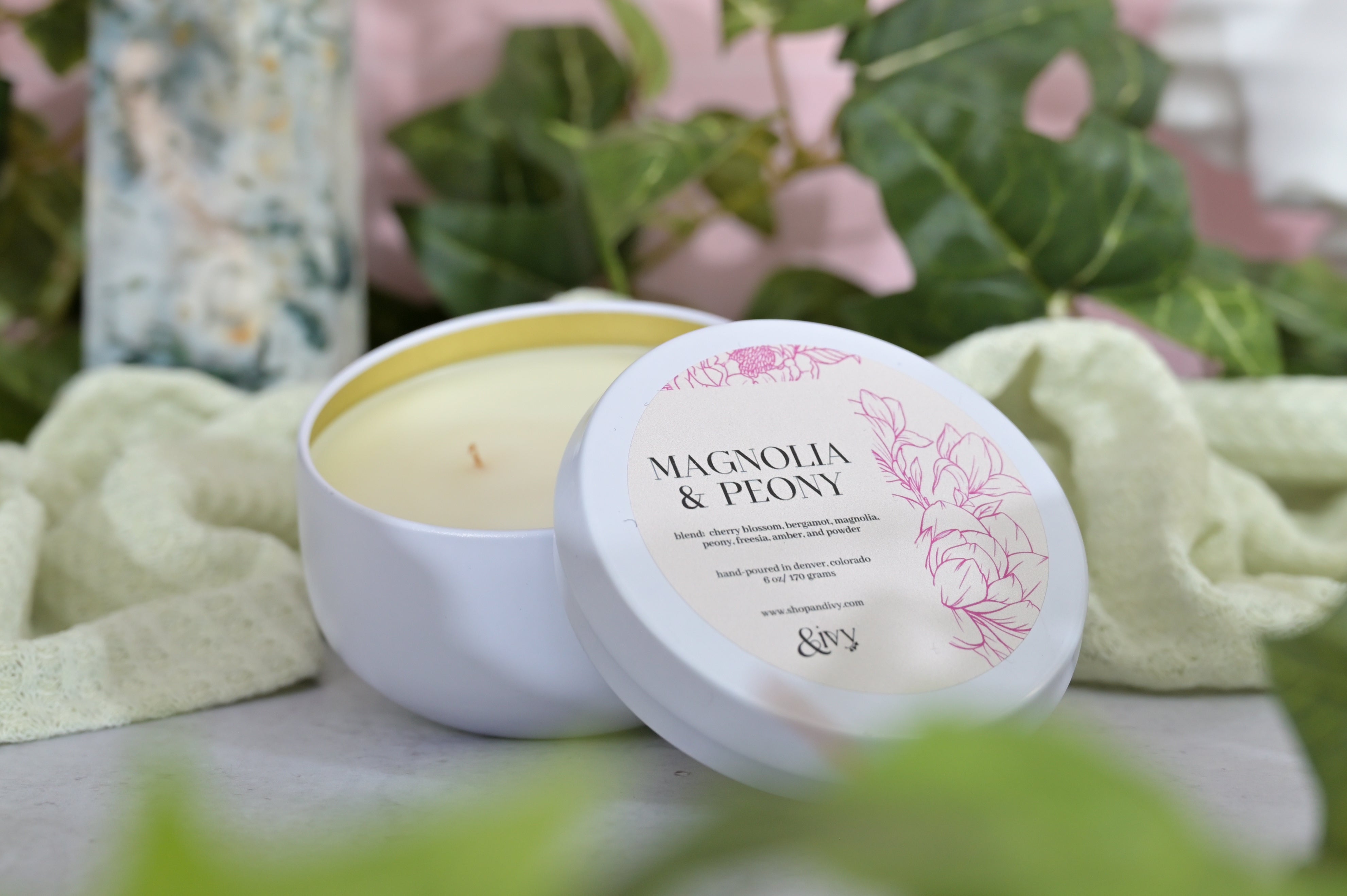 magnolia & peony 6oz candle